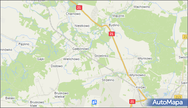 mapa Strzelinko, Strzelinko na mapie Targeo