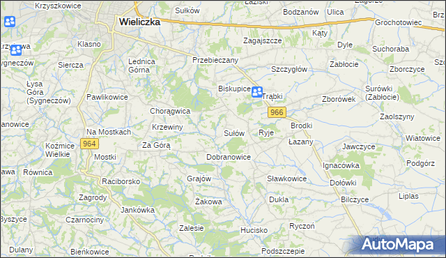 mapa Sułów gmina Biskupice, Sułów gmina Biskupice na mapie Targeo