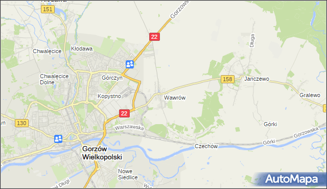 mapa Wawrów, Wawrów na mapie Targeo