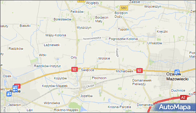 mapa Wolskie, Wolskie na mapie Targeo