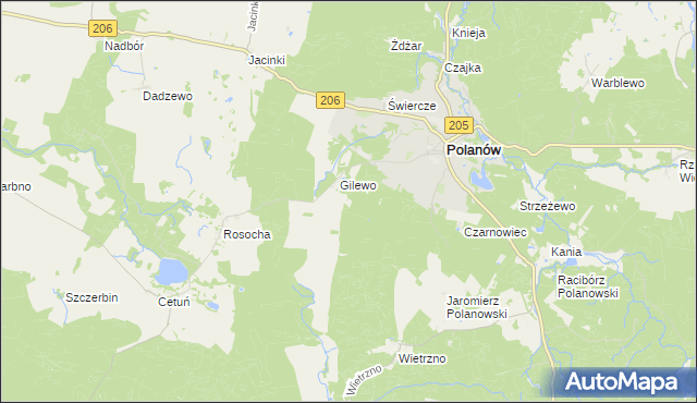 mapa Smugi gmina Polanów, Smugi gmina Polanów na mapie Targeo