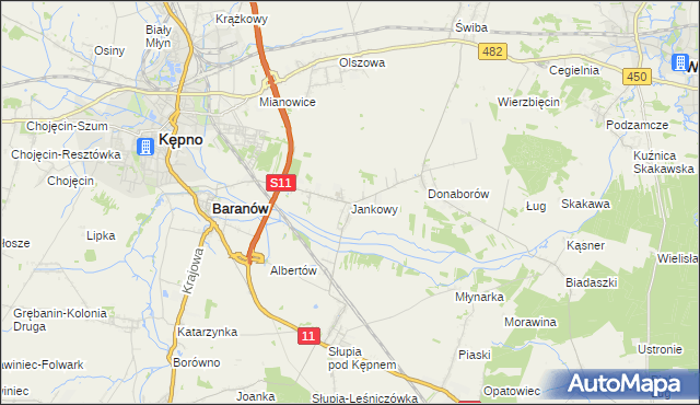 mapa Jankowy, Jankowy na mapie Targeo