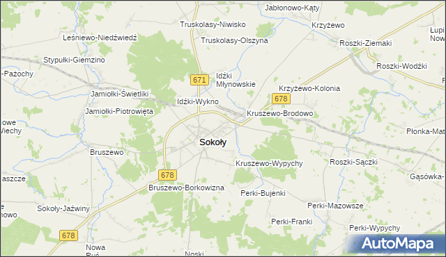 mapa Kruszewo-Głąby, Kruszewo-Głąby na mapie Targeo