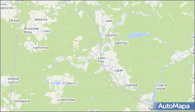 mapa Łąski Piec, Łąski Piec na mapie Targeo