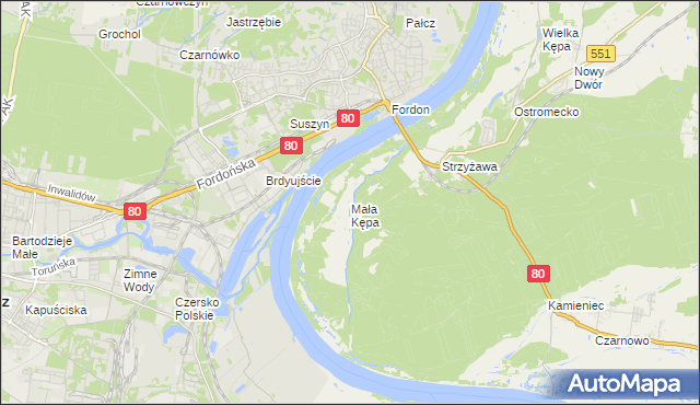mapa Mała Kępa, Mała Kępa na mapie Targeo