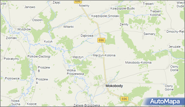 mapa Męczyn-Kolonia, Męczyn-Kolonia na mapie Targeo