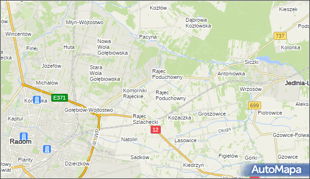 mapa Rajec Poduchowny, Rajec Poduchowny na mapie Targeo
