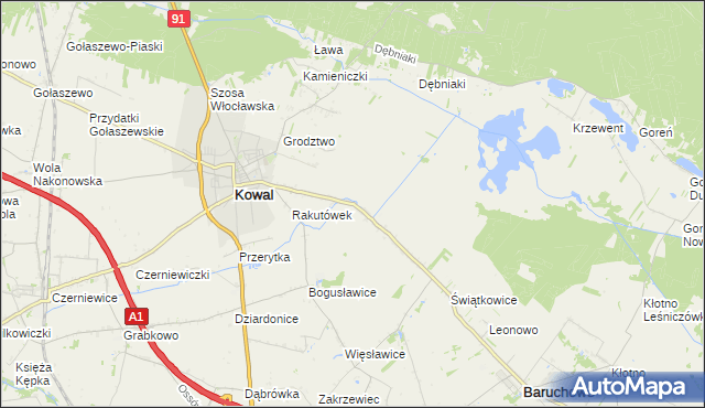 mapa Rakutowo, Rakutowo na mapie Targeo