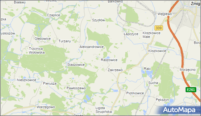 mapa Raszowice, Raszowice na mapie Targeo
