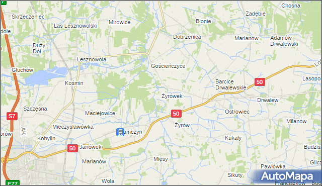 mapa Żyrówek, Żyrówek na mapie Targeo