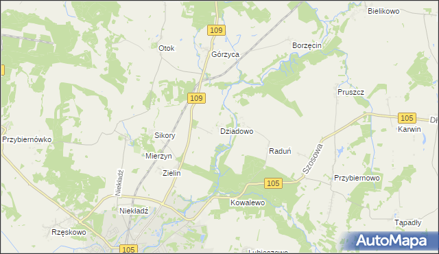 mapa Dziadowo, Dziadowo na mapie Targeo