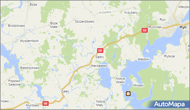 mapa Sądry, Sądry na mapie Targeo