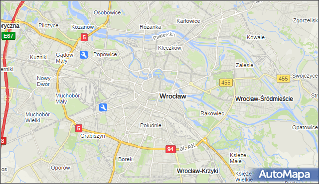 mapa Wrocławia, Wrocław na mapie Targeo