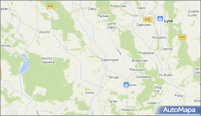 mapa Gadomskie, Gadomskie na mapie Targeo