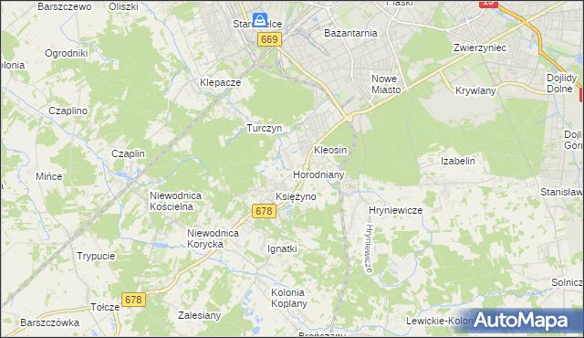 mapa Horodniany, Horodniany na mapie Targeo