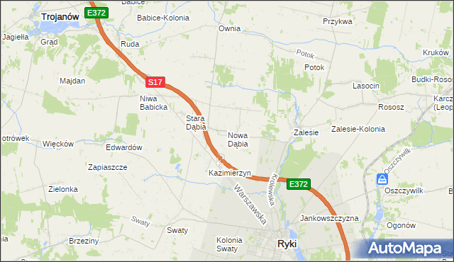 mapa Nowa Dąbia, Nowa Dąbia na mapie Targeo