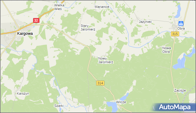 mapa Nowy Jaromierz, Nowy Jaromierz na mapie Targeo