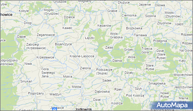 mapa Słupia gmina Jodłownik, Słupia gmina Jodłownik na mapie Targeo