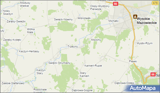 mapa Dąbrowa-Dzięciel, Dąbrowa-Dzięciel na mapie Targeo