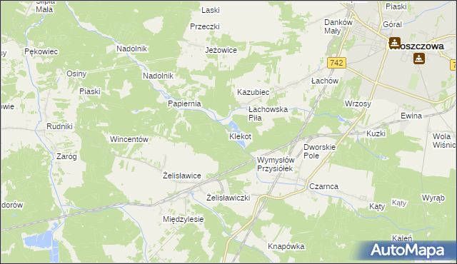 mapa Klekot, Klekot na mapie Targeo
