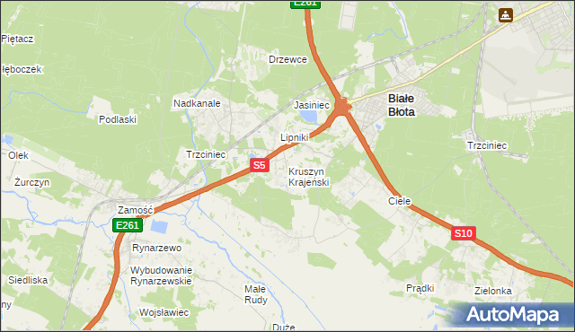 mapa Kruszyn Krajeński, Kruszyn Krajeński na mapie Targeo