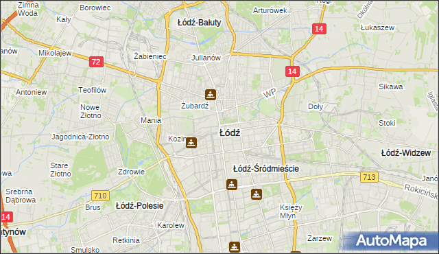 mapa Łodzi, Łódź na mapie Targeo