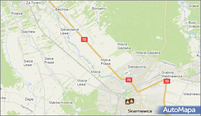 mapa Mokra Prawa, Mokra Prawa na mapie Targeo