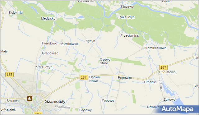 mapa Osowo Stare, Osowo Stare na mapie Targeo