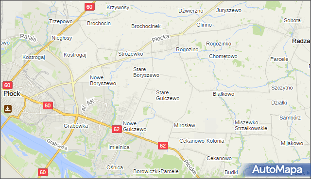 mapa Stare Gulczewo, Stare Gulczewo na mapie Targeo