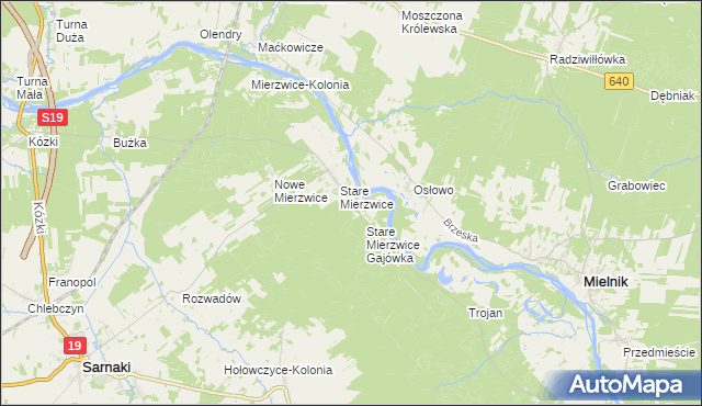 mapa Stare Mierzwice Leśniczówka, Stare Mierzwice Leśniczówka na mapie Targeo