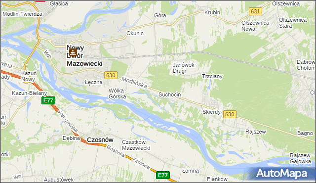 mapa Suchocin gmina Jabłonna, Suchocin gmina Jabłonna na mapie Targeo