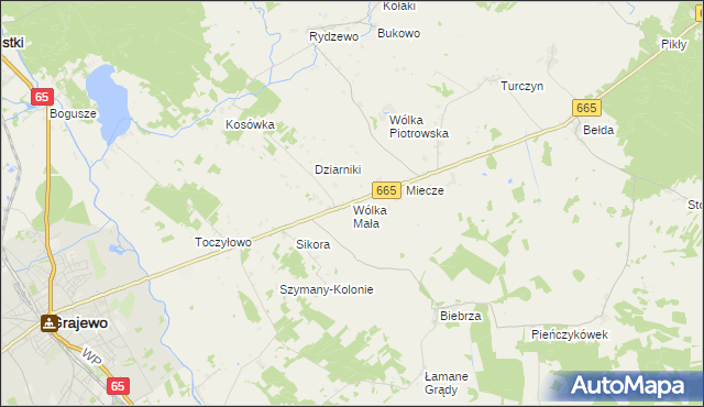 mapa Wólka Mała gmina Rajgród, Wólka Mała gmina Rajgród na mapie Targeo