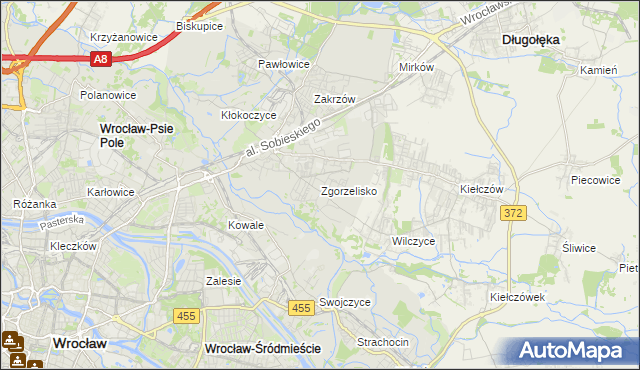 mapa Zgorzelisko, Zgorzelisko na mapie Targeo