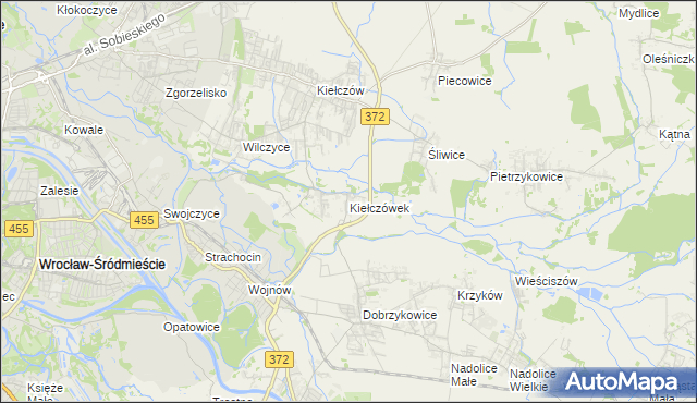 mapa Kiełczówek, Kiełczówek na mapie Targeo