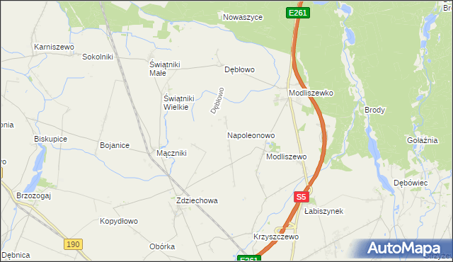 mapa Napoleonowo, Napoleonowo na mapie Targeo