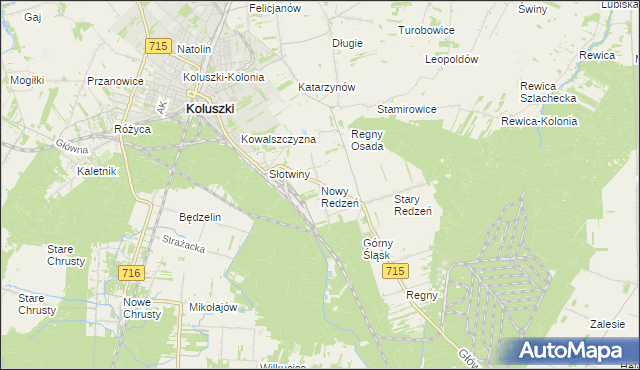 mapa Nowy Redzeń, Nowy Redzeń na mapie Targeo