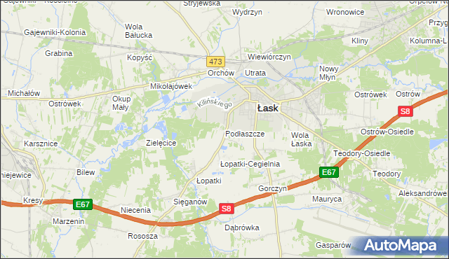 mapa Podłaszcze, Podłaszcze na mapie Targeo