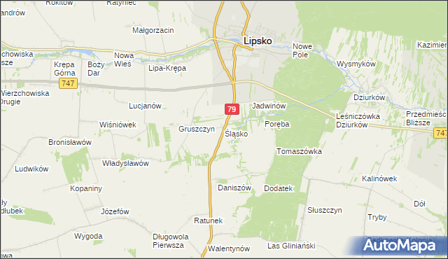 mapa Śląsko, Śląsko na mapie Targeo