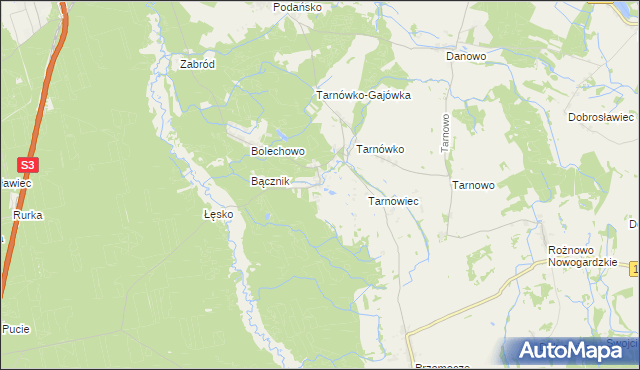 mapa Stawno gmina Goleniów, Stawno gmina Goleniów na mapie Targeo