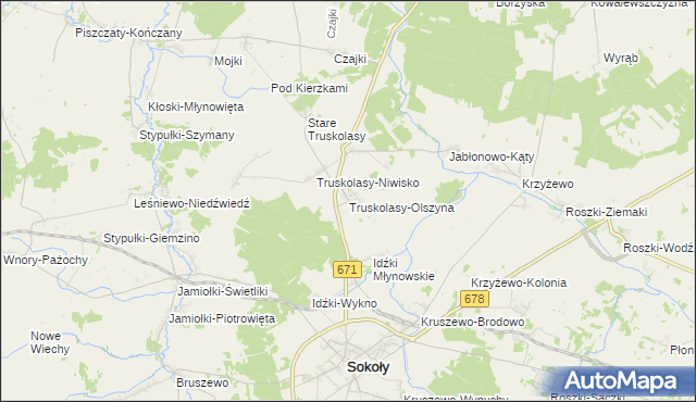 mapa Truskolasy-Olszyna, Truskolasy-Olszyna na mapie Targeo