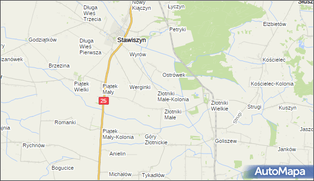 mapa Złotniki Małe-Kolonia, Złotniki Małe-Kolonia na mapie Targeo