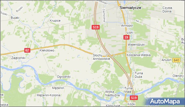 mapa Słochy Annopolskie, Słochy Annopolskie na mapie Targeo