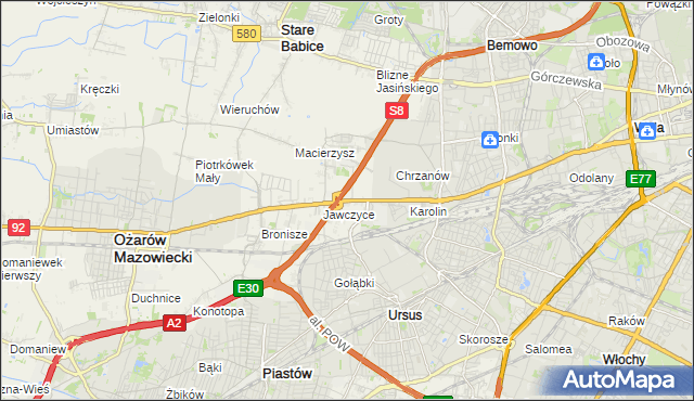 mapa Mory gmina Ożarów Mazowiecki, Mory gmina Ożarów Mazowiecki na mapie Targeo