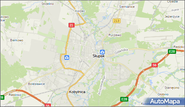 mapa Słupska, Słupsk na mapie Targeo