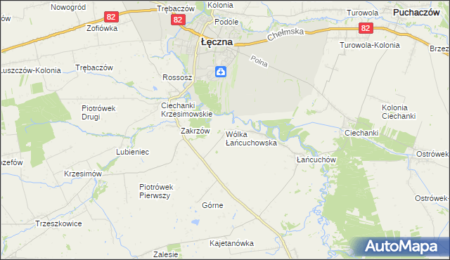 mapa Wólka Łańcuchowska, Wólka Łańcuchowska na mapie Targeo