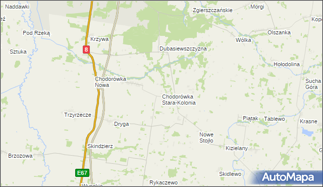 mapa Chodorówka Stara-Kolonia, Chodorówka Stara-Kolonia na mapie Targeo