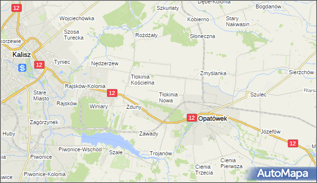 mapa Tłokinia Nowa, Tłokinia Nowa na mapie Targeo