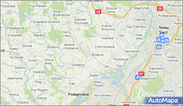 mapa Brzezna, Brzezna na mapie Targeo