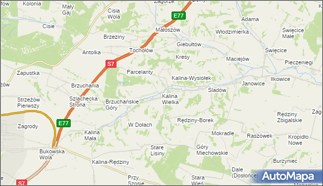 mapa Kalina Wielka, Kalina Wielka na mapie Targeo