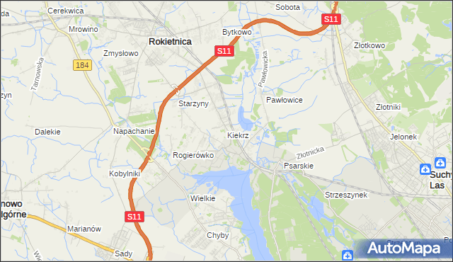 mapa Kiekrz, Kiekrz na mapie Targeo